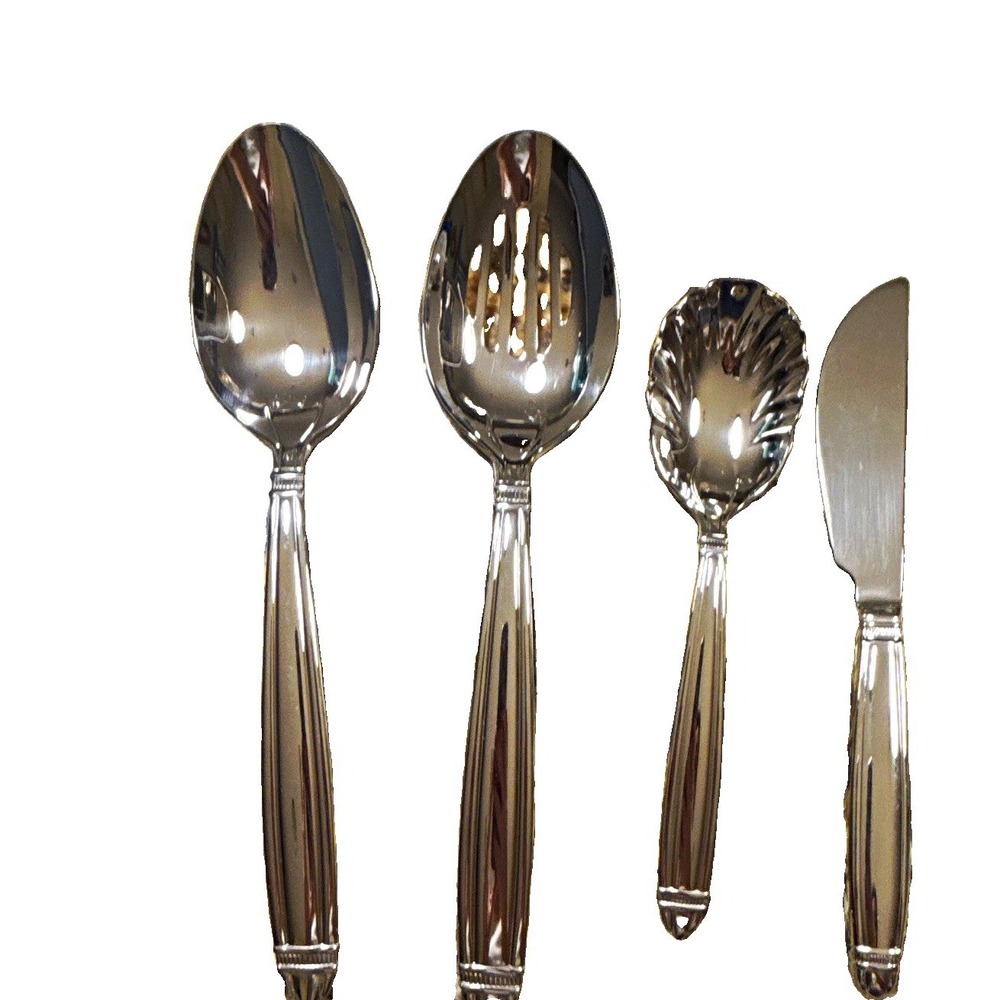 Reed & Barton 18/8 Stainless Steel 4-Piece Serving Set Copley New
